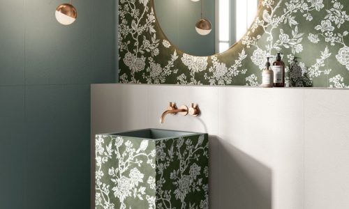 Chromagic: Floral Olive 60x120 - Sage and Butter 60x120 - Tasty Oyster 60x120 - Sink Floral Olive-Sage and Butter Rett.