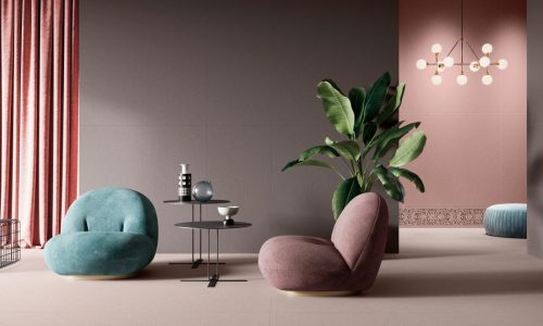 Chromagic: So Chic Brown 60x120-Forever Pink 60x120-Fascia Tian Rose 30x60-Perfect Nude 60x120Rett.