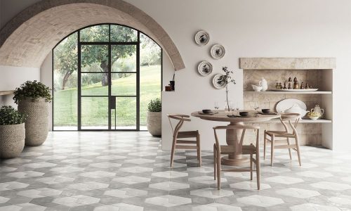 Materia Prima: Rombo Cloud White - Grey Vetiver & Es. Cloud - White - Grey Vetiver