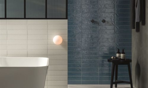 Regoli: Bianco Sticks & Blu Glossy 7,5x30
